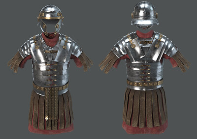 pbr次世代 古罗马盔甲 希腊铠甲 将军盔甲 斯巴达 角斗士 黄金铠甲