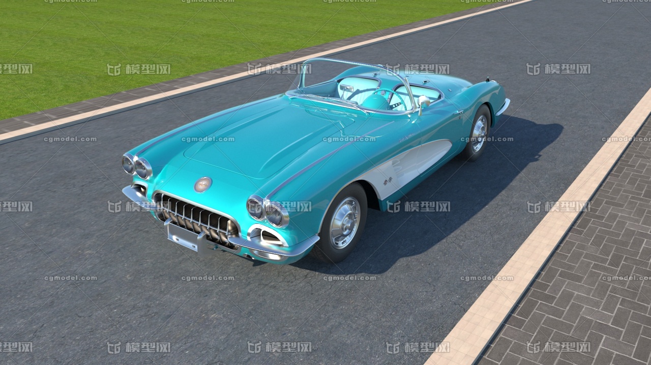 复古敞篷车 金属模型-轿车模型库-3ds Max(.max)模型下载-cg模型网