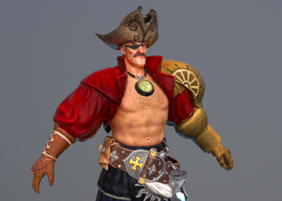 次世代 pbr 中世纪 海盗船长 独眼海盗 加勒比海盗 海盗 机械手臂 带