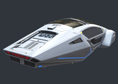 高质量pbr 科幻汽车 飞行汽车 悬浮汽车 空中飞车 未来汽车 高科技