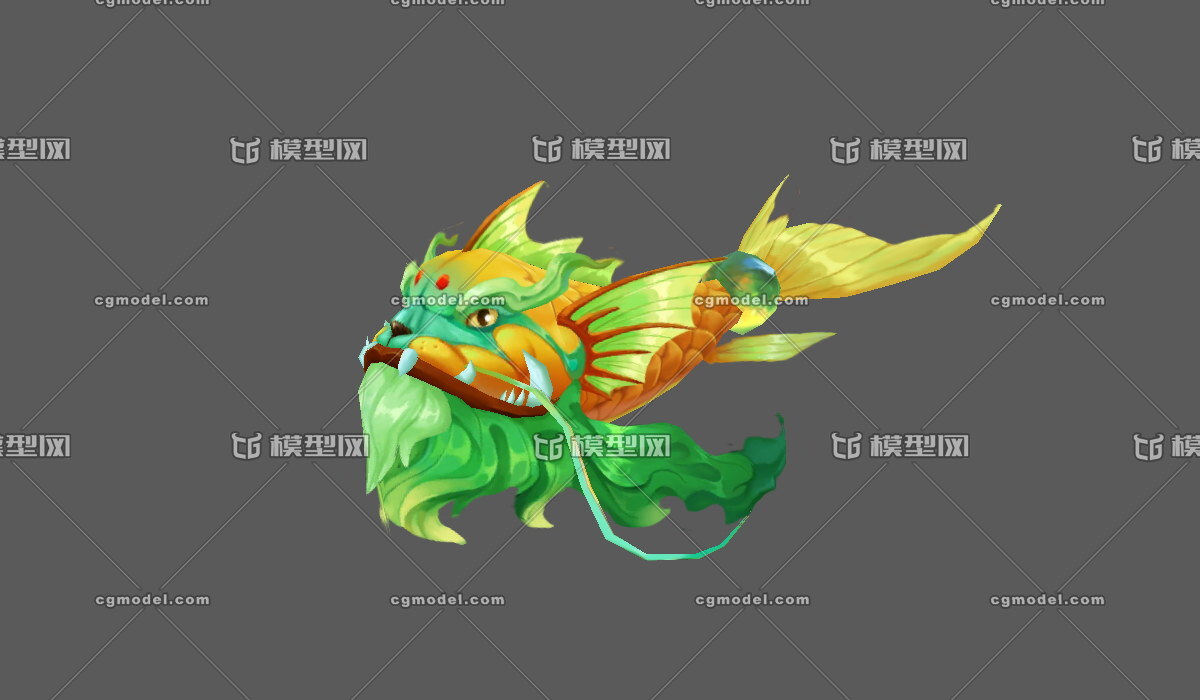 龙鱼,水神兽,狮头鱼身兽,中国古代神话动物,胖头鱼