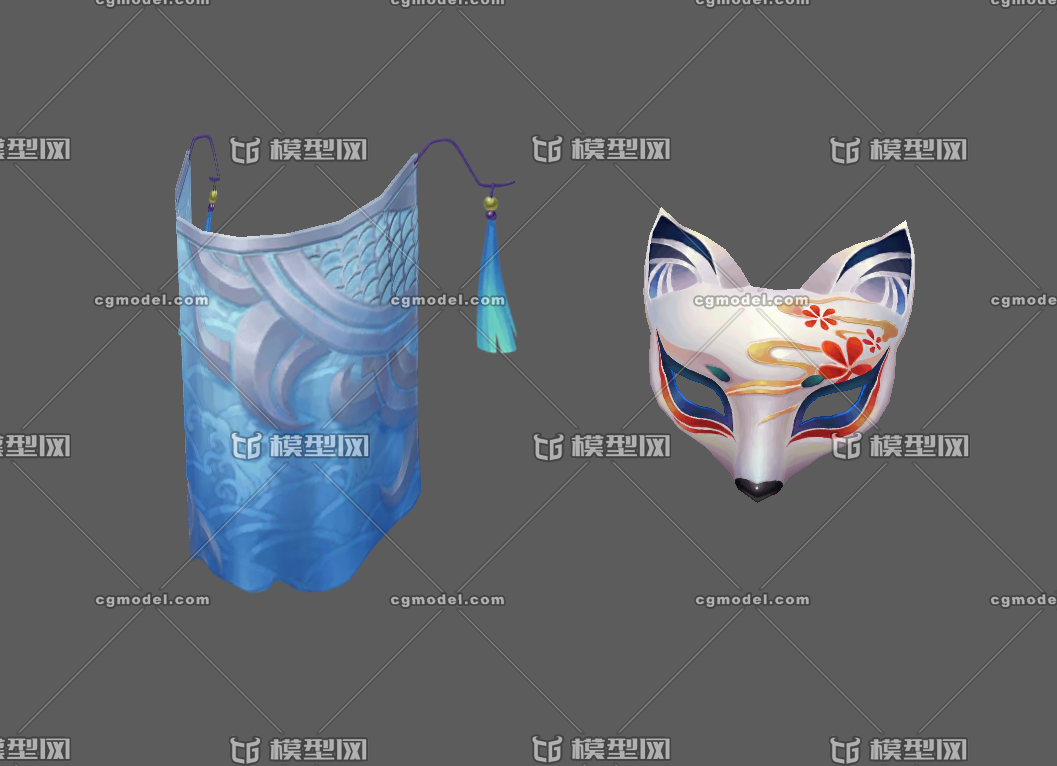 手绘卡通q版面具面纱中东舞会化妆狐狸面具 Cg模型网 Cgmodel 三维设计师交流互动平台 专注多品类3d模型下载 原创作品分享 软件学习