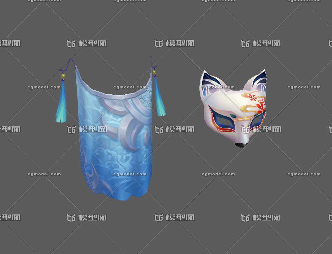 手绘卡通q版面具面纱中东舞会化妆狐狸面具 Cg模型网 Cgmodel 三维设计师交流互动平台 专注多品类3d模型下载 原创作品分享 软件学习