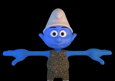 卡通迷彩蓝精灵