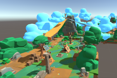 手绘卡通塔防rgb游戏场景模型