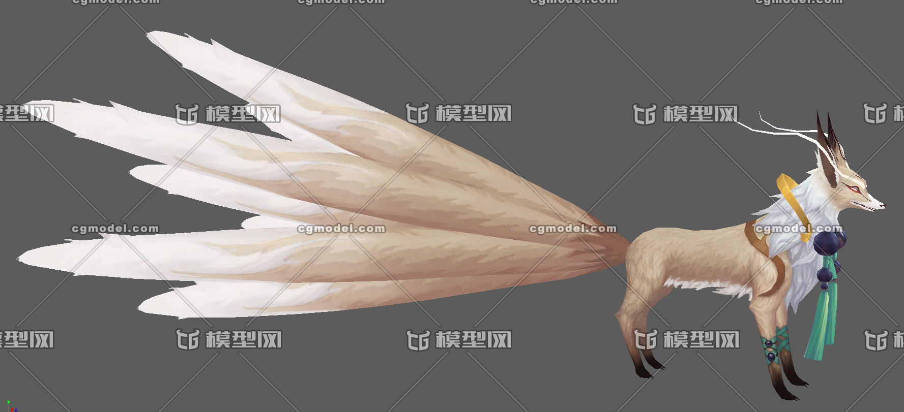 手绘q版卡通灵狐妖狐七尾灵狐九尾狐妖坐骑灵宠怪boss 神话狐狸 神兽 Cg模型网 Cgmodel 三维设计师交流互动平台 专注多品类3d模型下载 原创作品分享 软件学习