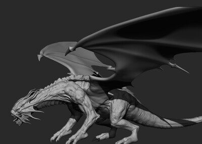 黑龙 龙 飞龙 怪兽  高模带绑定 可做动画  材质贴图完整
