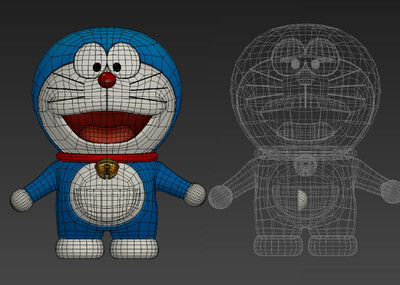 卡通动漫 哆啦a梦叮当猫模型带绑定可做动画有表情