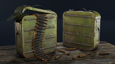 写实机枪弹药箱模型