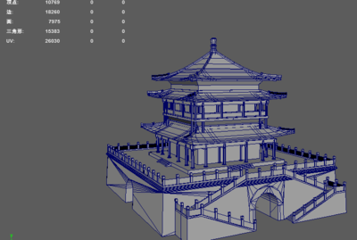 西安钟楼钟楼写实模型