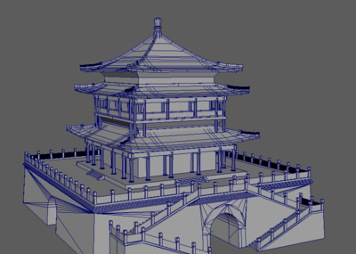 西安钟楼钟楼写实模型