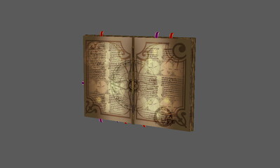 手绘卡通古籍,魔法书,打开的书本,牧师古书,复古书本,法师日记,典籍