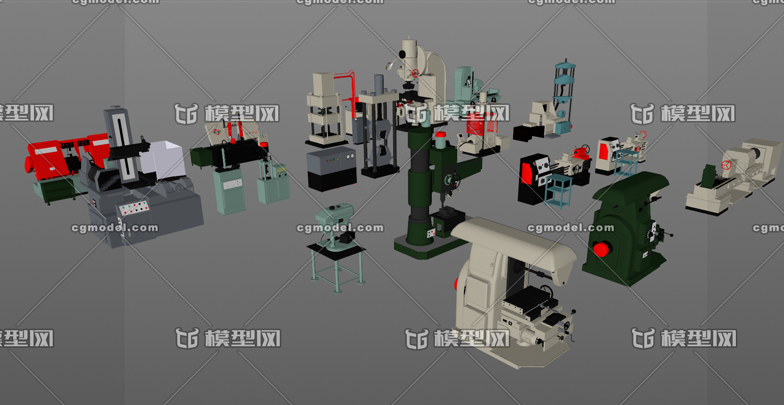 工廠機器c4d模型 工業機械fbx工廠設備c4d模型機床工廠機械設備fbx