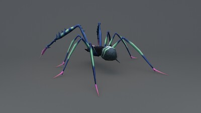 卡通蜘蛛 长脚蜘蛛 蜘蛛精 蜘蛛怪_不会飞的超人作品_动物昆虫_cg模型