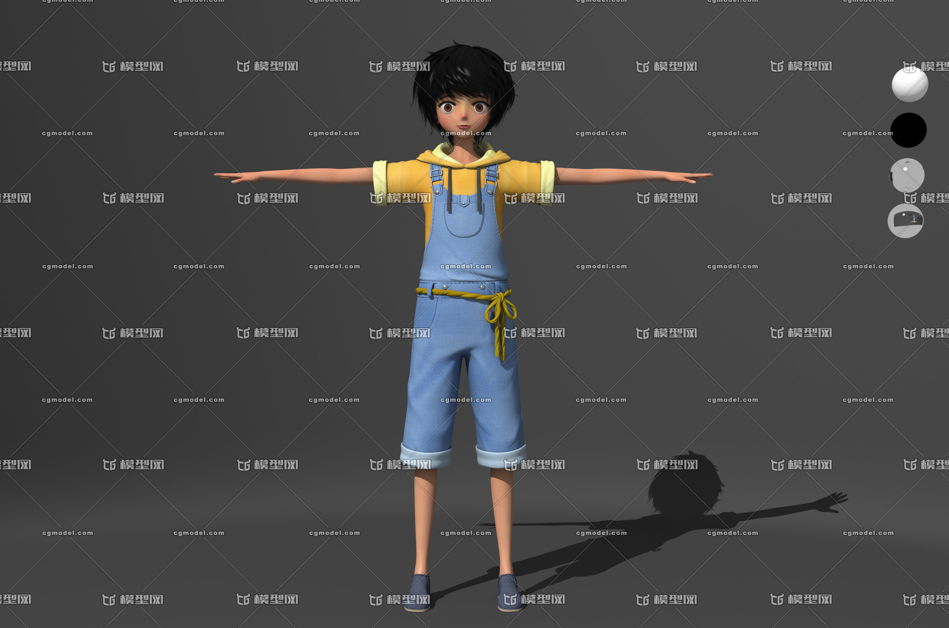 高质量卡通男孩 卡通角色 小男孩 boy 卡通学生 穿背带裤的小帅哥 可