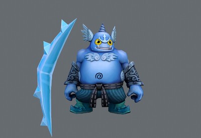 带动画  卡通寒冰巨魔 冰魔 妖怪 boss