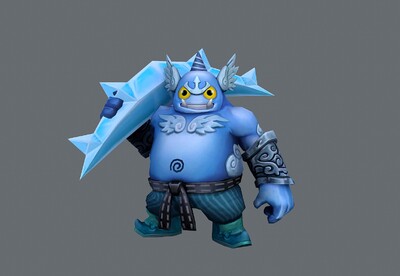 带动画  卡通寒冰巨魔 冰魔 妖怪 boss