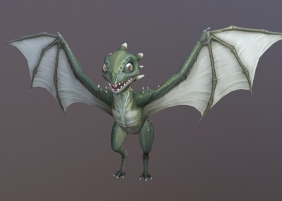 卡通 飞龙幼崽 次世代 飞龙 宝宝  绿龙￥36 max, obj, fbx