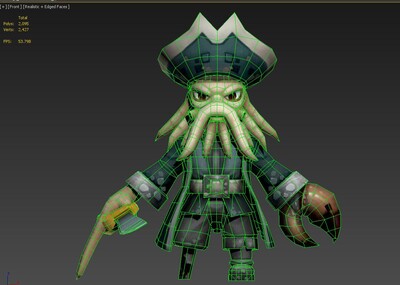 卡通q版 章鱼海盗 戴维琼斯-davyjones