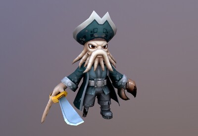 卡通q版 章鱼海盗 戴维琼斯-davyjones