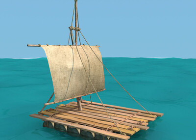 点个赞呗大海 木筏 浮桶 帆船 小船 场景 动画,3dmax2014制作,vr渲染