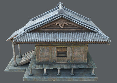 pbr次世代 古代房子 写实 中式 中国古建 木房 瓦房 东方古代建筑 ar