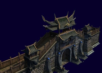 古代城寨大门,木质大门,大型砖墙城门,水寨,村寨,门楼