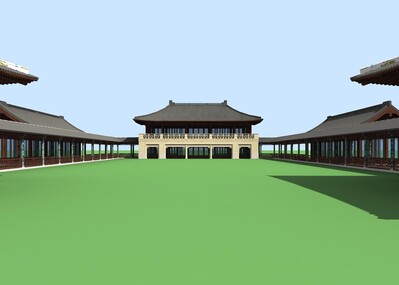 仿古建築商業_王小亞作品_場景現代場景_cg模型網