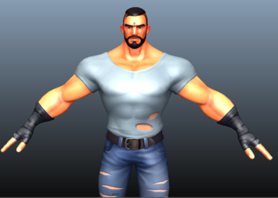 卡通肌肉男街霸游戏角色