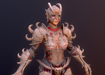 次世代 pbr中世纪 欧洲铠甲 女骑士 _i am iron man作品_人物女人_cg