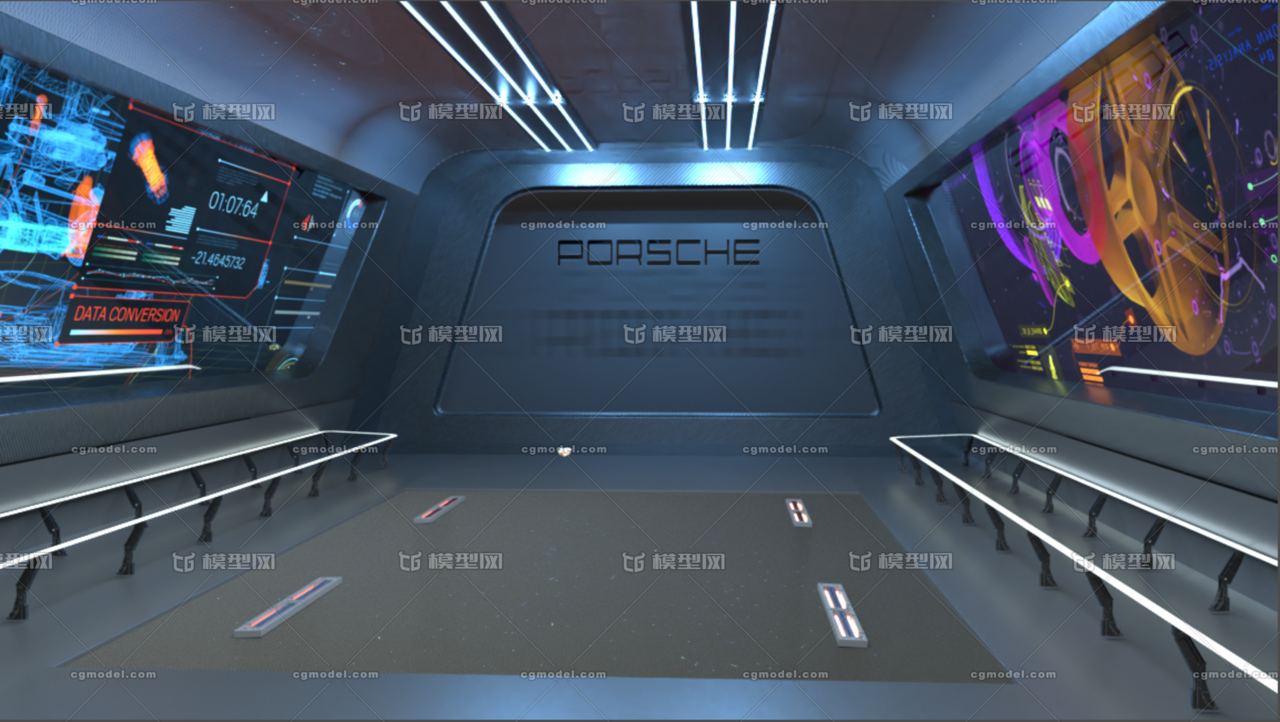 C4D 科幻空间站 简洁 oc渲染器 停车 展模型-科幻场景模型库-Cinema 4D(.c4d)模型下载-cg模型网