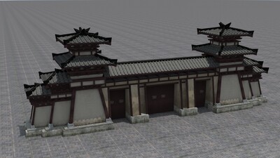汉代*** 阙门模型-历史建筑模型库-3ds Max(.max)模型下载-cg模型网