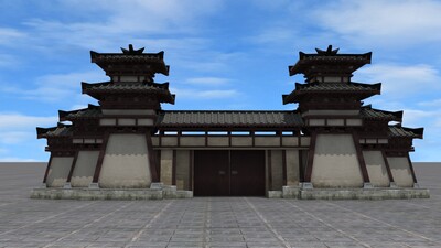汉代*** 阙门模型-历史建筑模型库-3ds Max(.max)模型下载-cg模型网