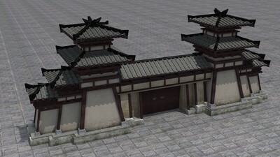 汉代*** 阙门模型-历史建筑模型库-3ds Max(.max)模型下载-cg模型网