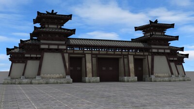 汉代*** 阙门模型-历史建筑模型库-3ds Max(.max)模型下载-cg模型网