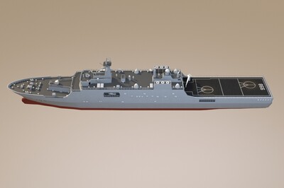 昆仑山号船坞登陆舰 昆仑山舰 998舰 _spikegao作品_船艇军舰_cg模型
