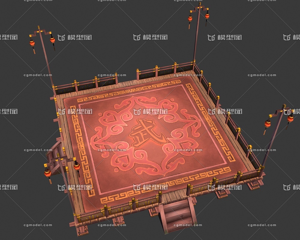 木质。比武台 擂台模型-古代场景模型库-3ds Max(.max)模型下载-cg模型网