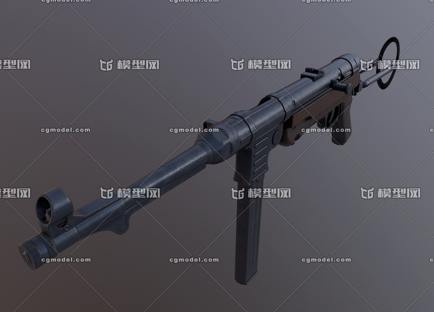 mp40冲锋枪 军事武器枪械 "施迈瑟冲锋枪" 二战德国使用 2k贴图