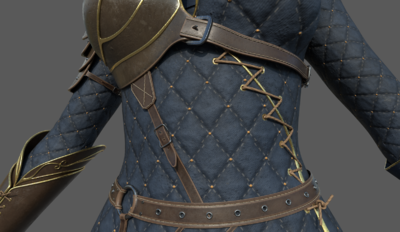 古代女战士上身铠甲衣物装备b