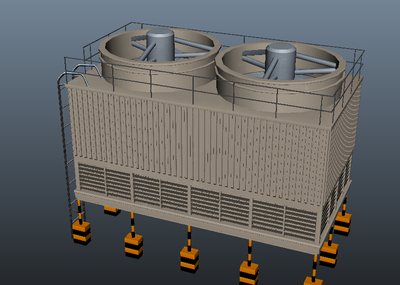 低噪声横流冷却塔_kamil作品_机械/器械电机部件_cg模型网