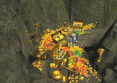 各种宝箱,财宝,金银珠宝,宝藏金库藏宝洞_15623159966作品_场景古代