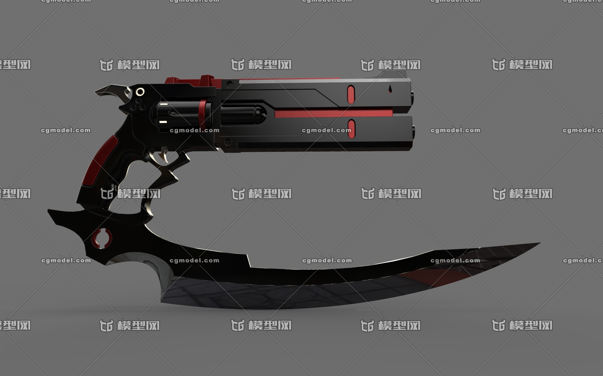 自制赛博朋克手枪模型