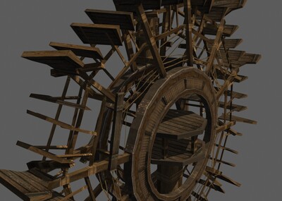 水车,木水车,木筏,筒车 水力车 古代精密机械