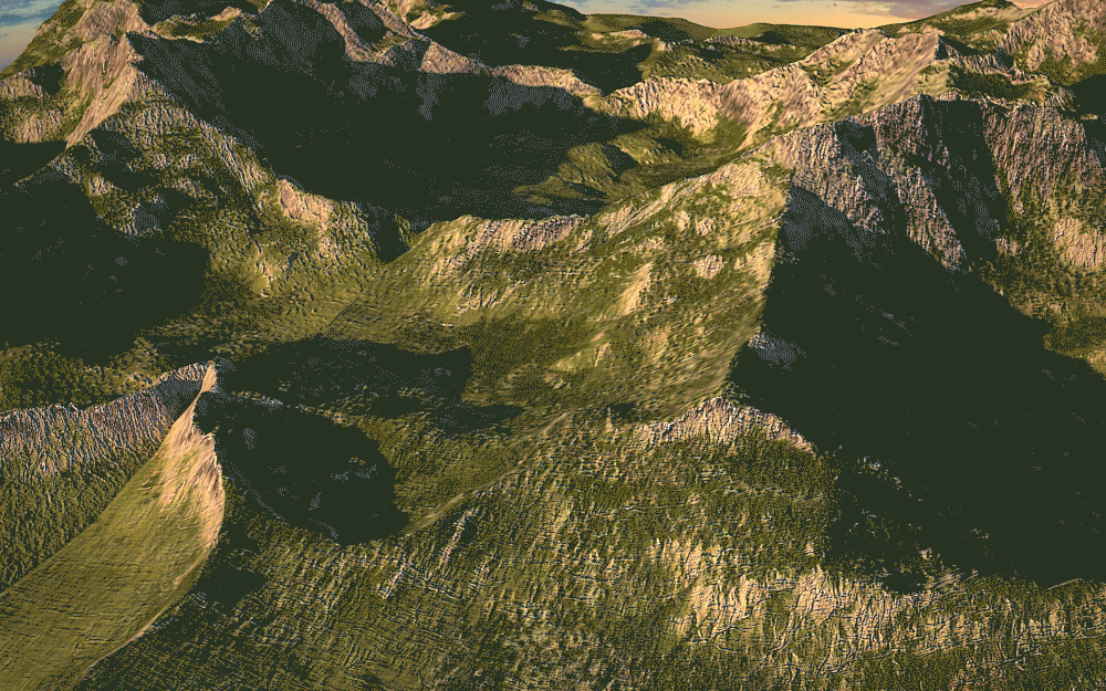 写实山脉,山体,沟壑,高山,鸟瞰山川,壑高山 地形 山脉地形 山峰地形