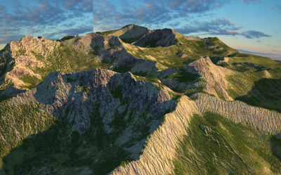 写实山脉,山体,沟壑,高山,鸟瞰山川,壑高山 地形 山脉地形 山峰地形