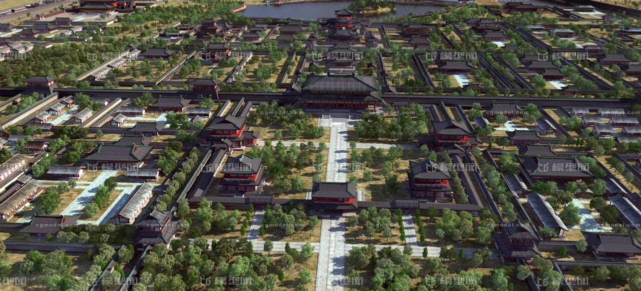 写实古建 古城动画模型-古代场景模型库-3ds Max(.max)模型下载-cg模型网