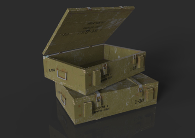 弹药箱 老式军用箱 实木军用箱 军用箱子_intrepid team作品_武器火炮