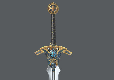 pbr次世代 冷兵器 宝剑 国王之剑 神_heikeji作品_武器冷兵器_cg模型