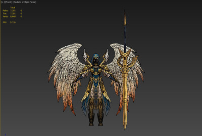 以前的练习作品 天使 战士 女神 翅膀 枪神 美女 小姐姐