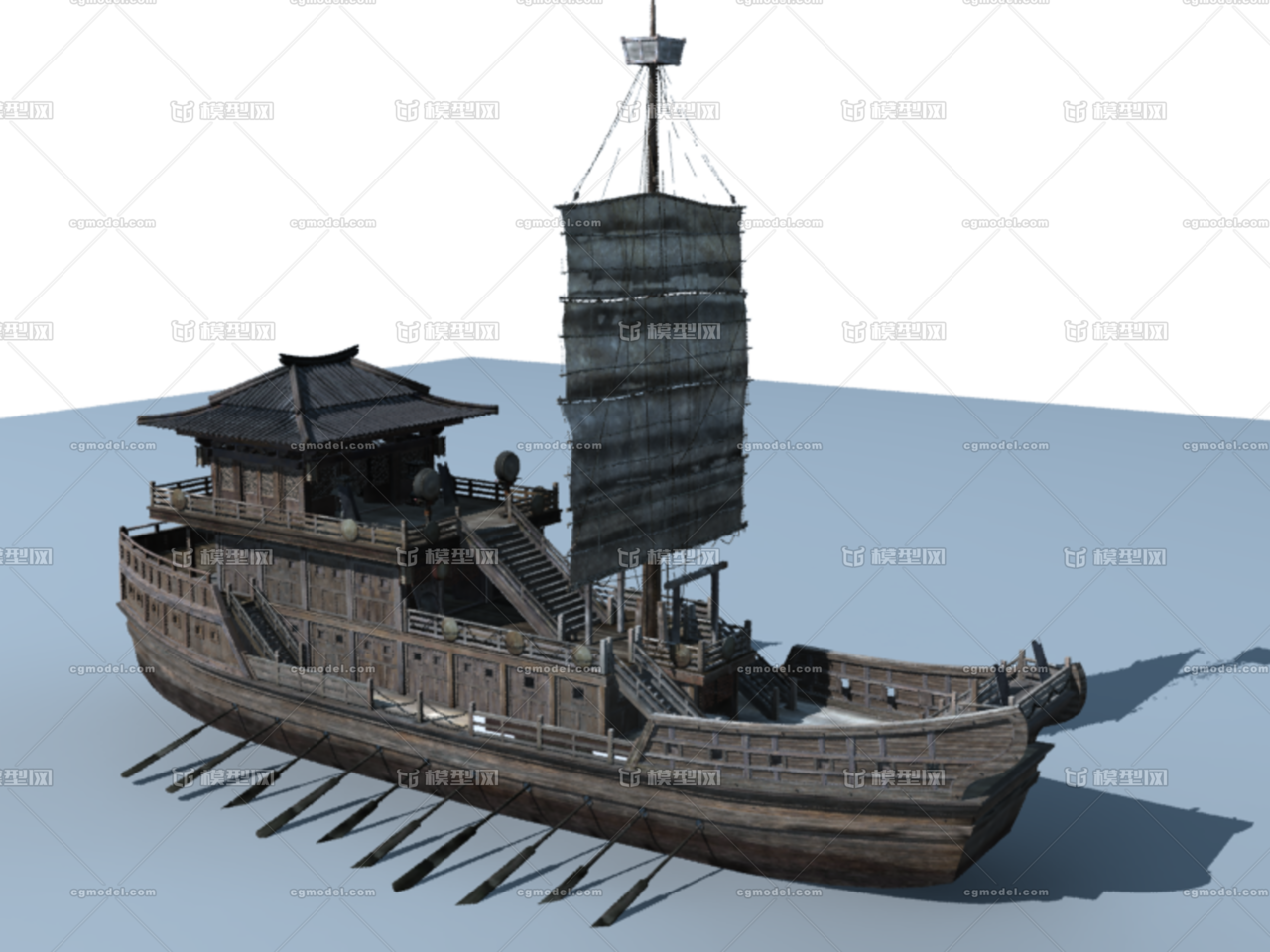 楼船 战船 三国战船-古代船/仿古船-船艇-mr 傻瓜-cg模型网